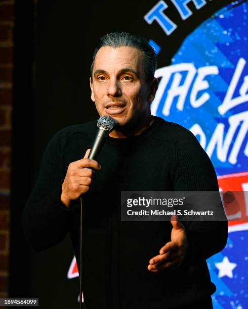 Comedian Sebastian Maniscalco performs at the Dusted Company Comedy Show at The Ice House Comedy Club on December 29, 2023 in Pasadena, California.