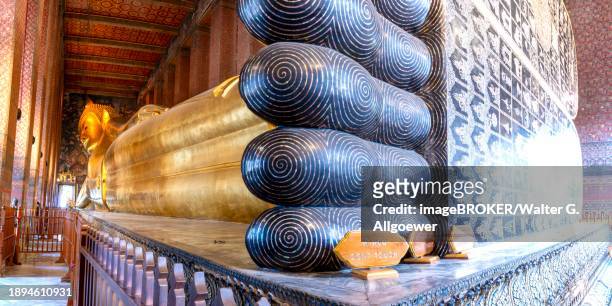 reclining buddha, wat pho, bangkok, thailand, asia - ko ratanakosin stock pictures, royalty-free photos & images
