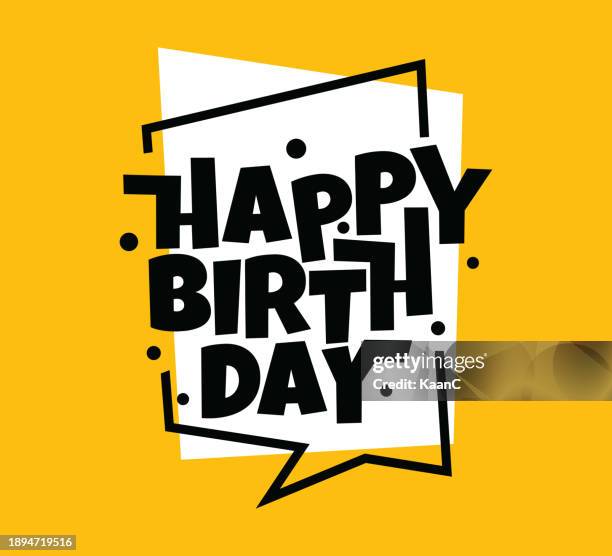 happy birthday. happy birthday vector lettering design. modern calligraphy. vector stock illustration - birthday card stock illustrations