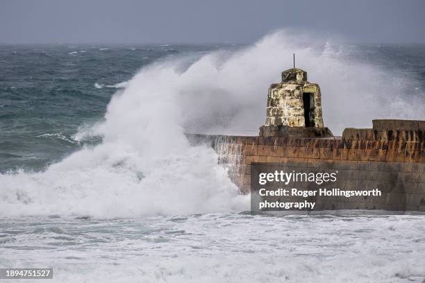 portreath breakwater - roger stock pictures, royalty-free photos & images