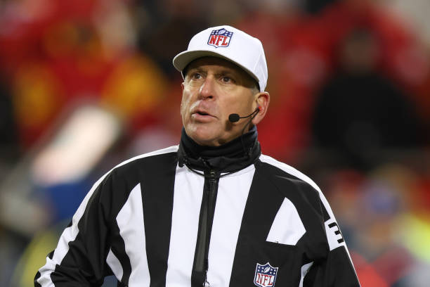 Referee John Hussey in the third quarter of an NFL game between the Cincinnati Bengals and Kansas City Chiefs on Dec 31, 2023 at GEHA Field at...
