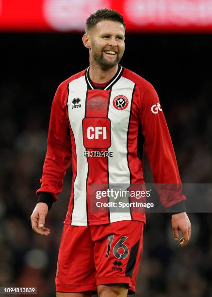 Oliver Norwood of Sheffield United during the Premier League match between Manchester City and Sheffield United at Etihad Stadium on December 30,...