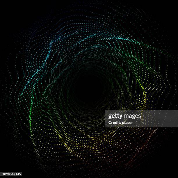 Digital Vortex Pattern With Glowing Dots On A Dark Background High-Res ...