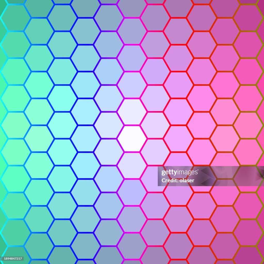 Colorful Hexagonal Pattern Gradient Background High-Res Vector Graphic ...