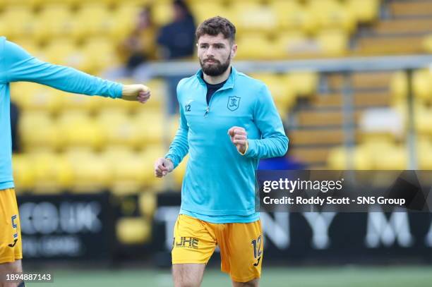 Livingston's Jamie Brandon warms up during a cinch Premiership match between Livingston and Heart of Midlothian at the Tony Macaroni Arena, on...