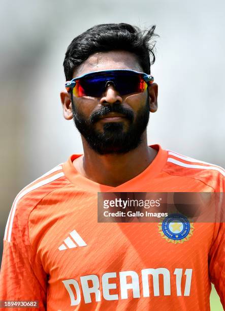 Bharat during the India national men's cricket team training session at Newlands Cricket Stadium on January 02, 2024 in Cape Town, South Africa.