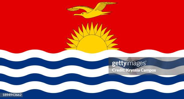 flag of kiribati - kiribati stockfoto's en -beelden