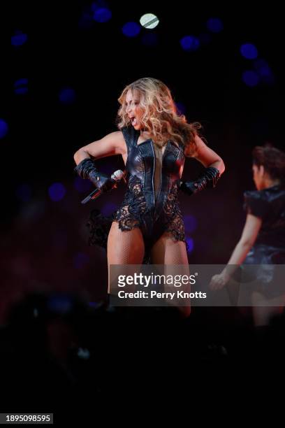 Beyonce performs during the halftime show of Super Bowl XLVII between the San Francisco 49ers and the Baltimore Ravens at Mercedes-Benz Superdome on...