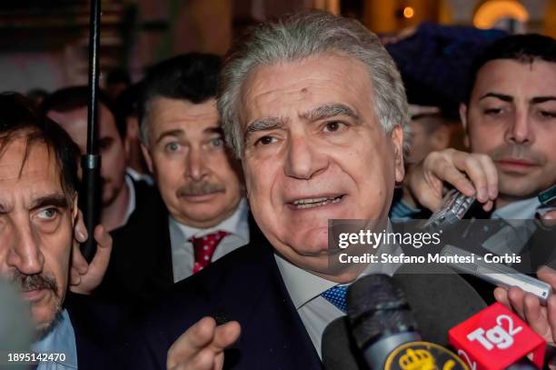 The People of Freedom coordinator Denis Verdini leaving Palazzo Grazioli after meeting with Prime Minister Silvio Berlusconi for a PDL summit to...