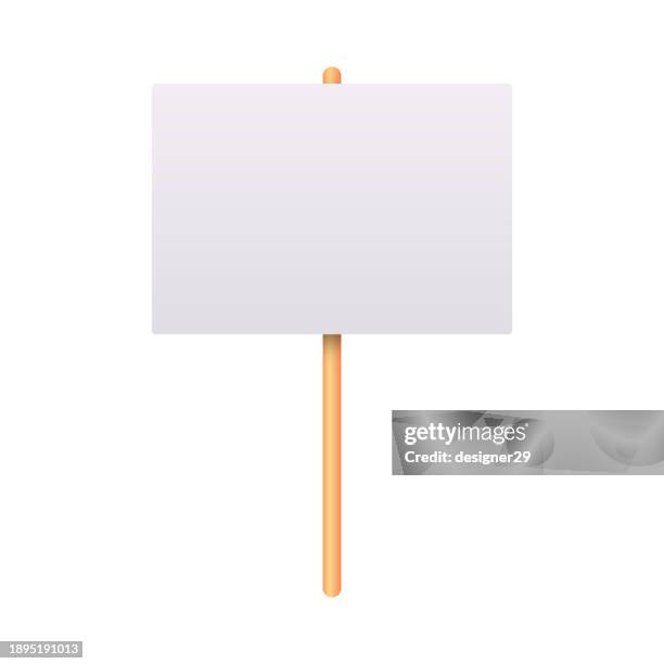 bildbanksillustrationer, clip art samt tecknat material och ikoner med blank protest sign placard vector design on white background. - plakat