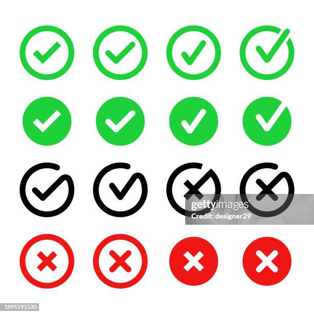 check mark icon set vector design. - software demo stock illustrations