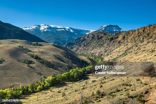 shoshone national forest, wyoming, on clear day - aerial - shoshone national forest stock pictures, royalty-free photos & images