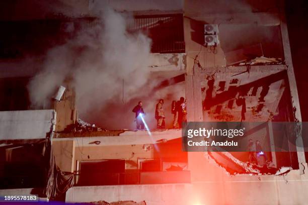 Israeli drone struck a Hamas office as smoke rises in Beirut, Lebanon on January 02, 2023. Lebanon's Prime Minister Najib Mikati has declared the...