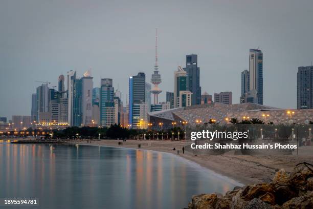 kuwait city evening - kuwait landscape stock pictures, royalty-free photos & images
