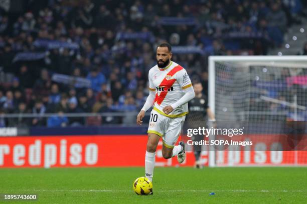 Tiago Manuel Dias Correia "Bebe" of Rayo Vallecano seen in action during the La Liga 2023/24 match between Getafe and Rayo Vallecano at Civitas...