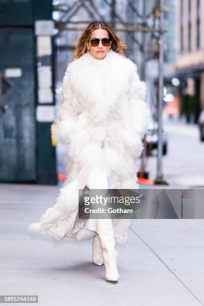 Rita Ora is seen in Tribeca on December 30, 2023 in New York City.