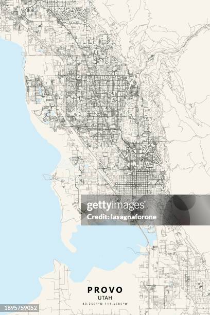 illustrazioni stock, clip art, cartoni animati e icone di tendenza di provo, utah, stati uniti mappa vettoriale - utah