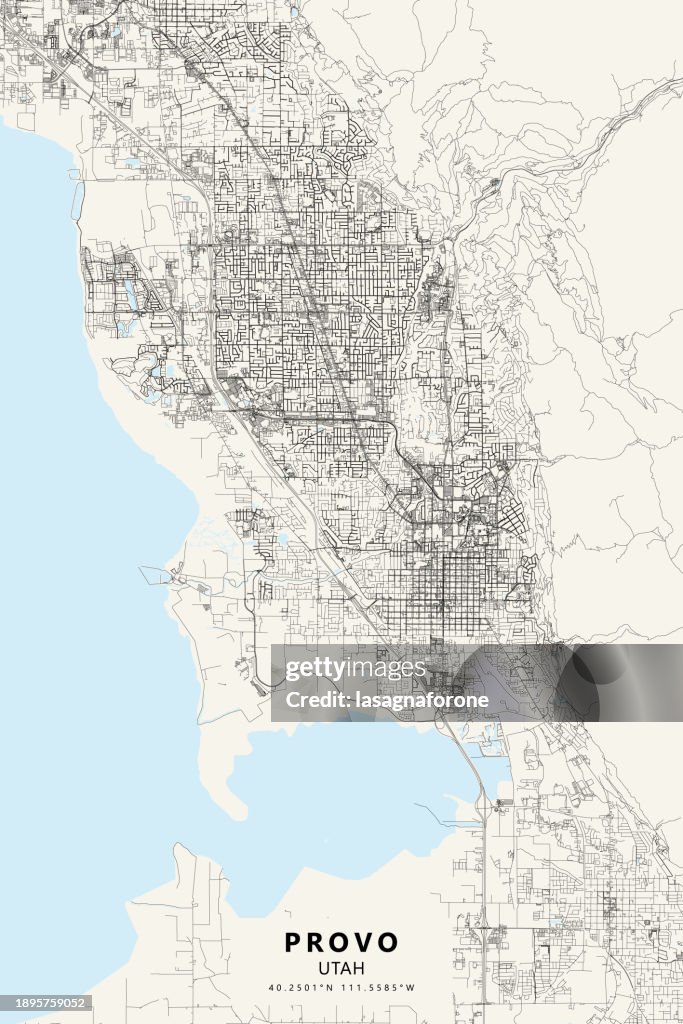 Provo, Utah, USA Vector Map