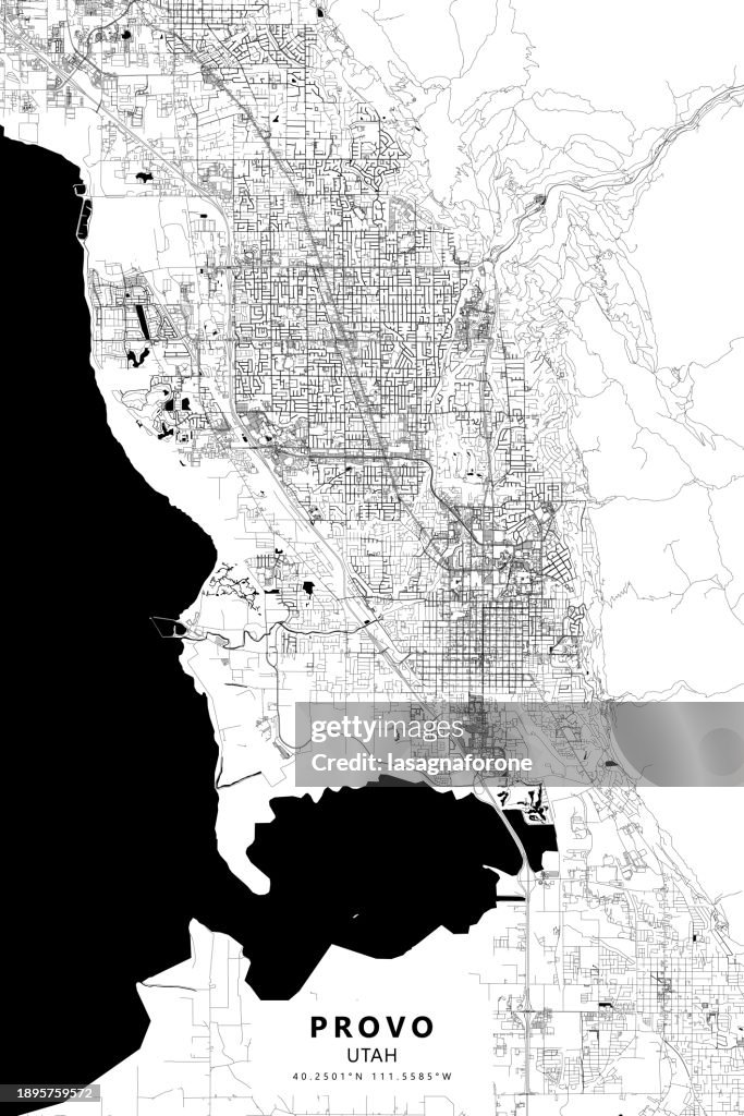 Provo, Utah, USA Vector Map