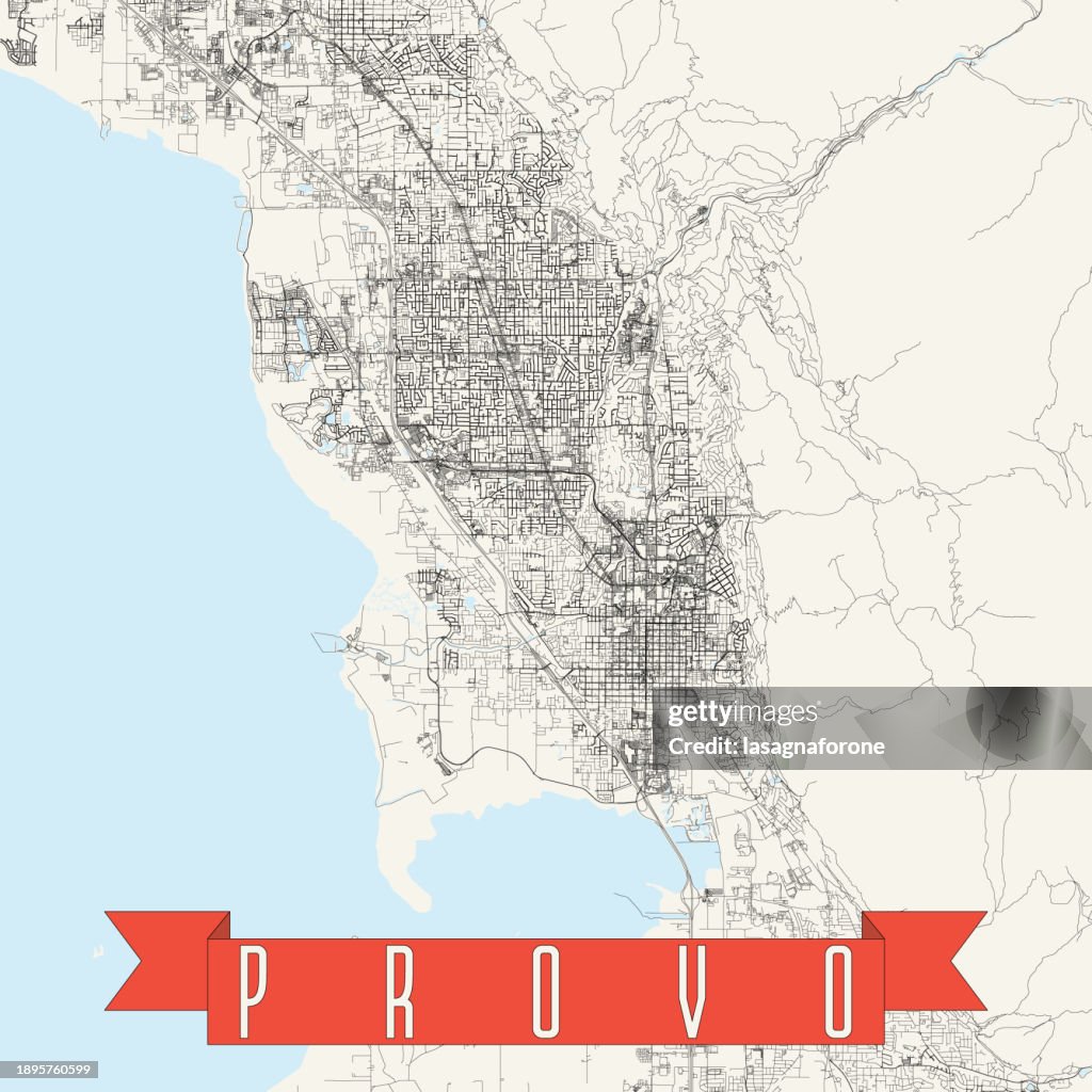 Provo, Utah, USA Vector Map