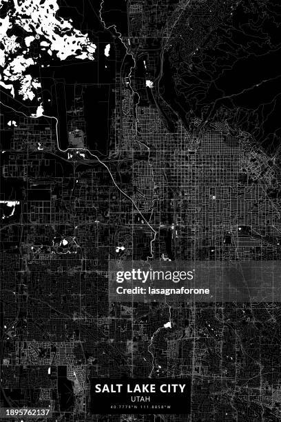 salt lake city, utah, usa vector map - salt lake city and county building stock illustrations
