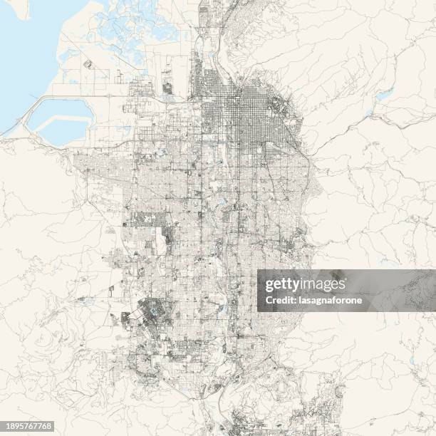 greater salt lake city, utah, usa vector map - salt lake city and county building stock illustrations
