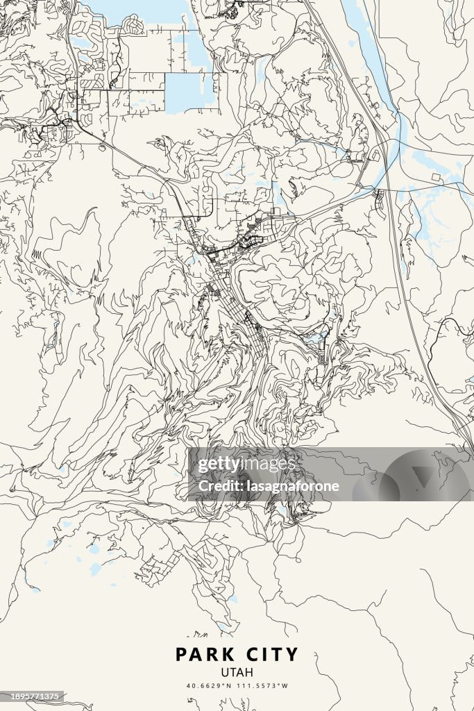 Park City, Utah, USA Vector Map