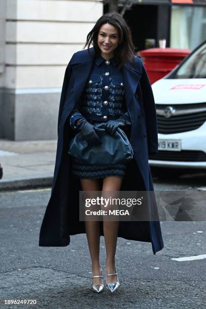 Michelle Keegan is seen arriving at BBC Radio 2 Studios on January 3, 2024 in London, United Kingdom.