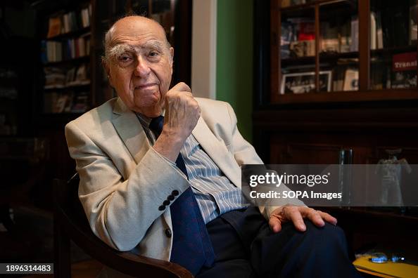 Julio Maria exPresident of Uruguay poses in his office