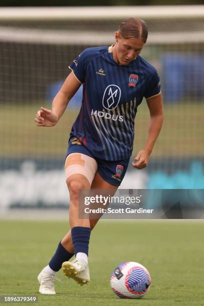Natasha Prior of the Jets warming up prior to play during the A-League Women round 10 match between Newcastle Jets and Adelaide United at No. 2...