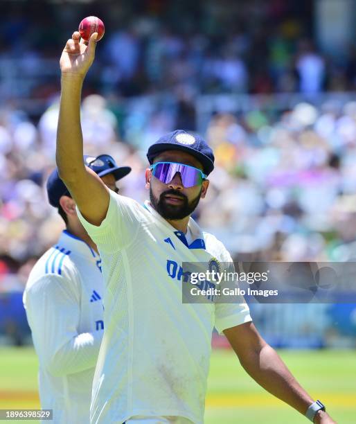 Mohammed Siraj of India walks off after taking 6 wicket during day 1 of the 2nd Test match between South Africa and India at Newlands Cricket Ground...