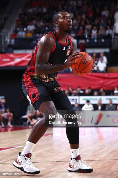 Gary Clark of the Hawks looks to shoot during the round 13 NBL match between Illawarra Hawks and Adelaide 36ers at WIN Entertainment Centre, on...