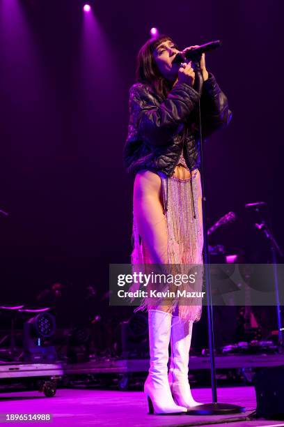 Jesse Jo Stark performs onstage as Fontainebleau Las Vegas rings in 2024 with headliner Post Malone at Fontainebleau Las Vegas on December 30, 2023...
