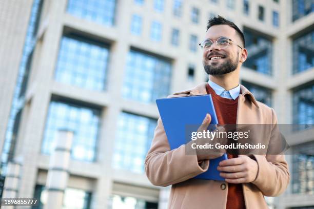 modern businessman - clipboard and glasses stock pictures, royalty-free photos & images