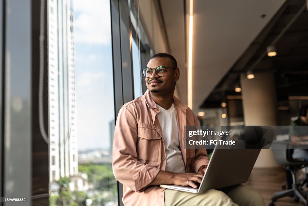 Businessman contemplating on the office