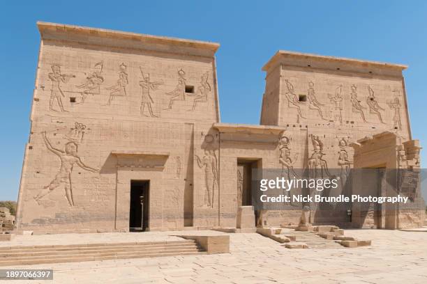 philae temple, aswan, egypt. - sand sculpture stock pictures, royalty-free photos & images