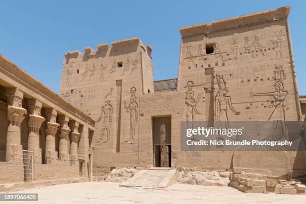 philae temple, aswan, egypt. - sand sculpture stock pictures, royalty-free photos & images