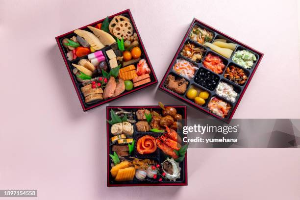 new year's dishes - sunomono stock pictures, royalty-free photos & images
