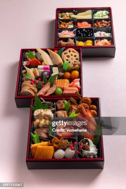 new year's dishes - sunomono stock pictures, royalty-free photos & images