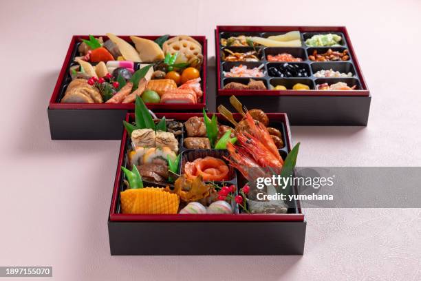 new year's dishes - sunomono stock pictures, royalty-free photos & images
