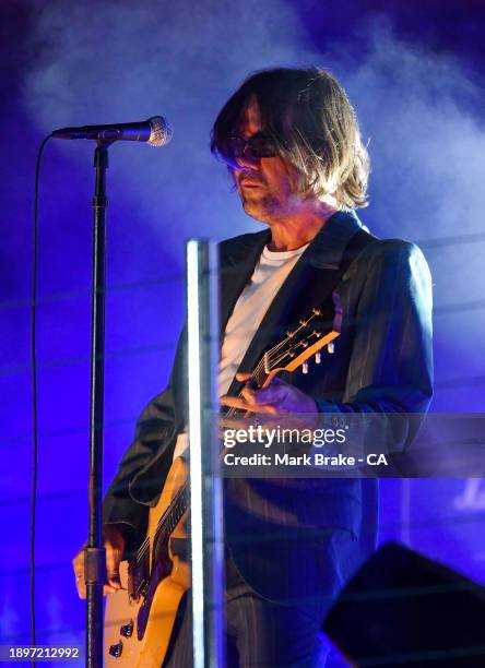 Grinspoon lead singer Philip Jamieson performs after the BBL match between Adelaide Strikers and Melbourne Stars at Adelaide Oval, on December 31 in...