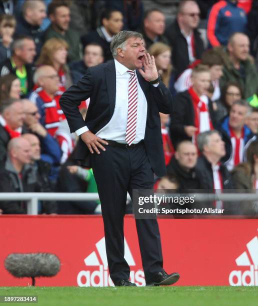 Sam Allardyce, Sunderland Manager on the side line during the Premier League match between Sunderland and Newcastle United at Stadium Of Light on...