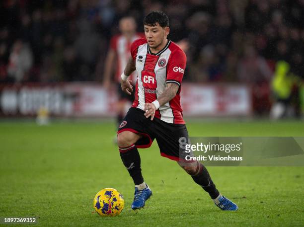 Gustavo Hamer of Sheffield United during the Premier League match between Sheffield United and Brentford FC at Bramall Lane on December 9, 2023 in...