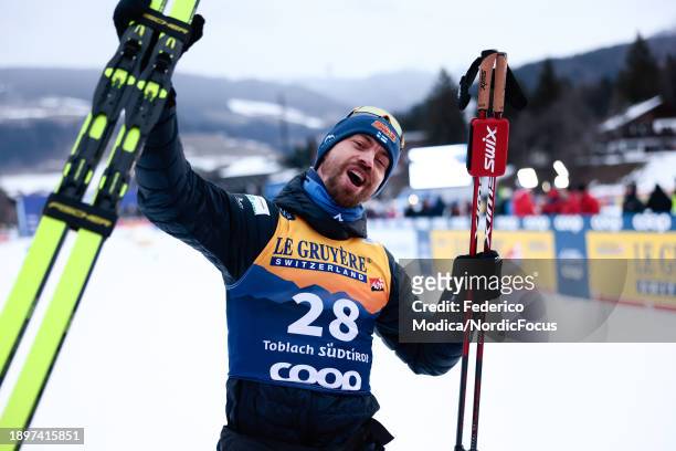 Perttu Hyvarinen of Finland competes in the 10 Km Classic on December 31, 2023 in Toblach Hochpustertal, Italy.