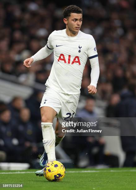 Rodrigo Bentancur of Spurs in action during the Premier League match between Tottenham Hotspur and AFC Bournemouth at Tottenham Hotspur Stadium on...