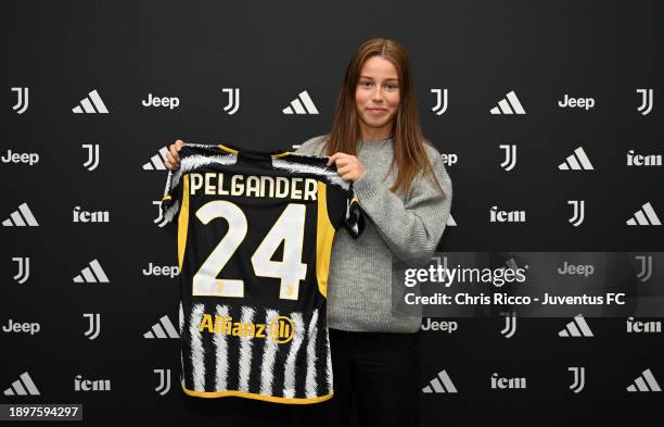 Elsa Pelgander unveiled as new signing for Juventus Women at Juventus Center Vinovo on January 3, 2024 in Vinovo, Italy.