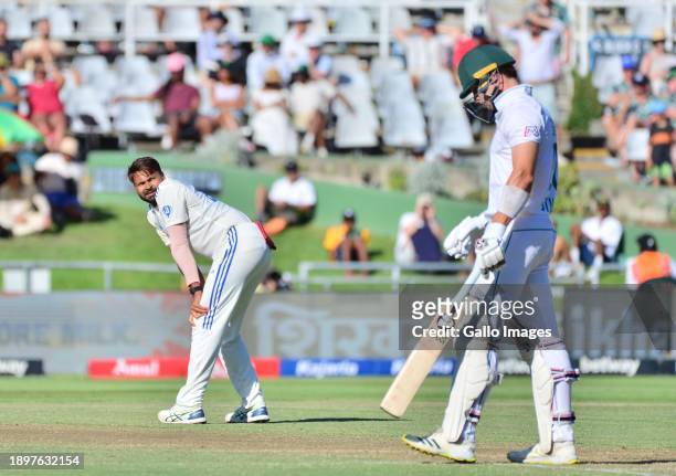 Mukesh Kumar of India during day 1 of the 2nd Test match between South Africa and India at Newlands Cricket Ground on January 03, 2024 in Cape Town,...
