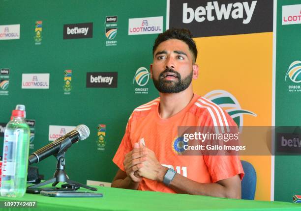 Mohammed Siraj of India at the post day press conference during day 1 of the 2nd Test match between South Africa and India at Newlands Cricket Ground...