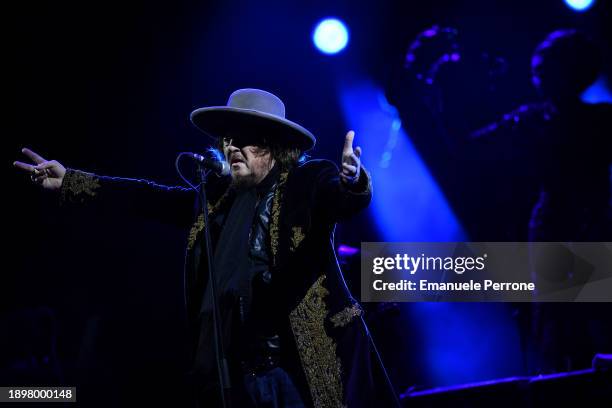 Italian singer Zucchero Sugar Fornaciari performs on December 31, 2023 in Olbia, Italy.