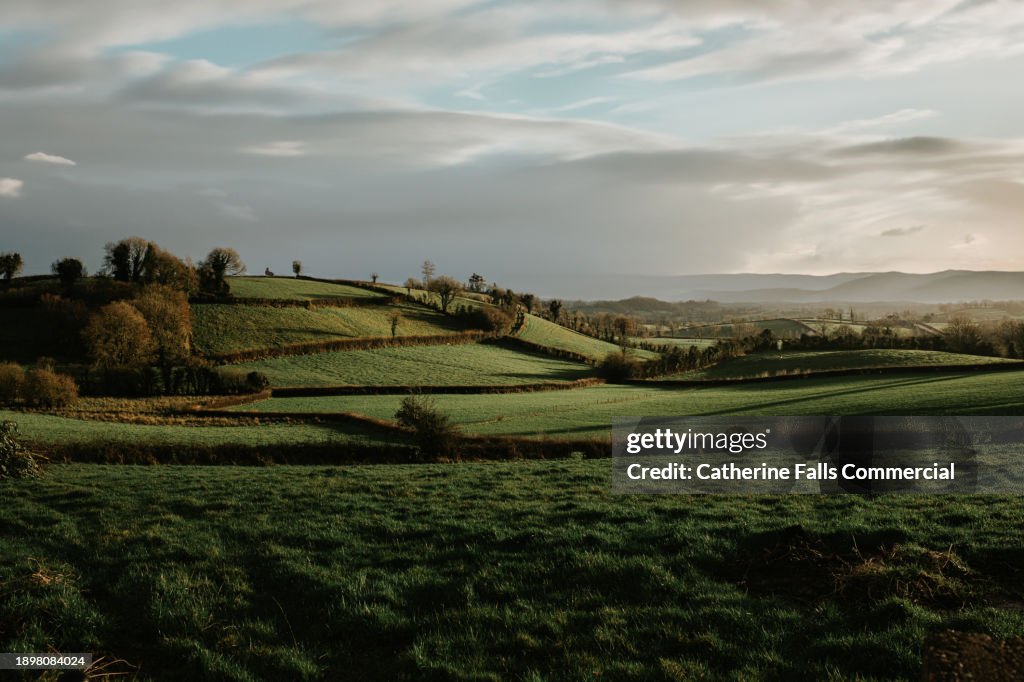 Beautiful Irish landscape under a cloudy sky